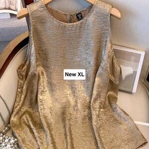 Elegant Gold Sleeveless Top